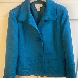 London Fog Turquoise Paisley Jacket